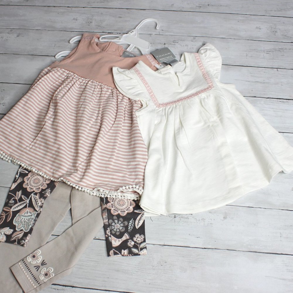 Tahari Baby Girl Tops Capri Leggings Size 18 Months Mix Match Sets Lot
